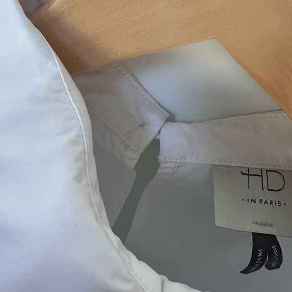 Anthropologie HD in Paris Bennett Sleeveless Collared Peplum Blouse Top White S - Picture 11 of 12